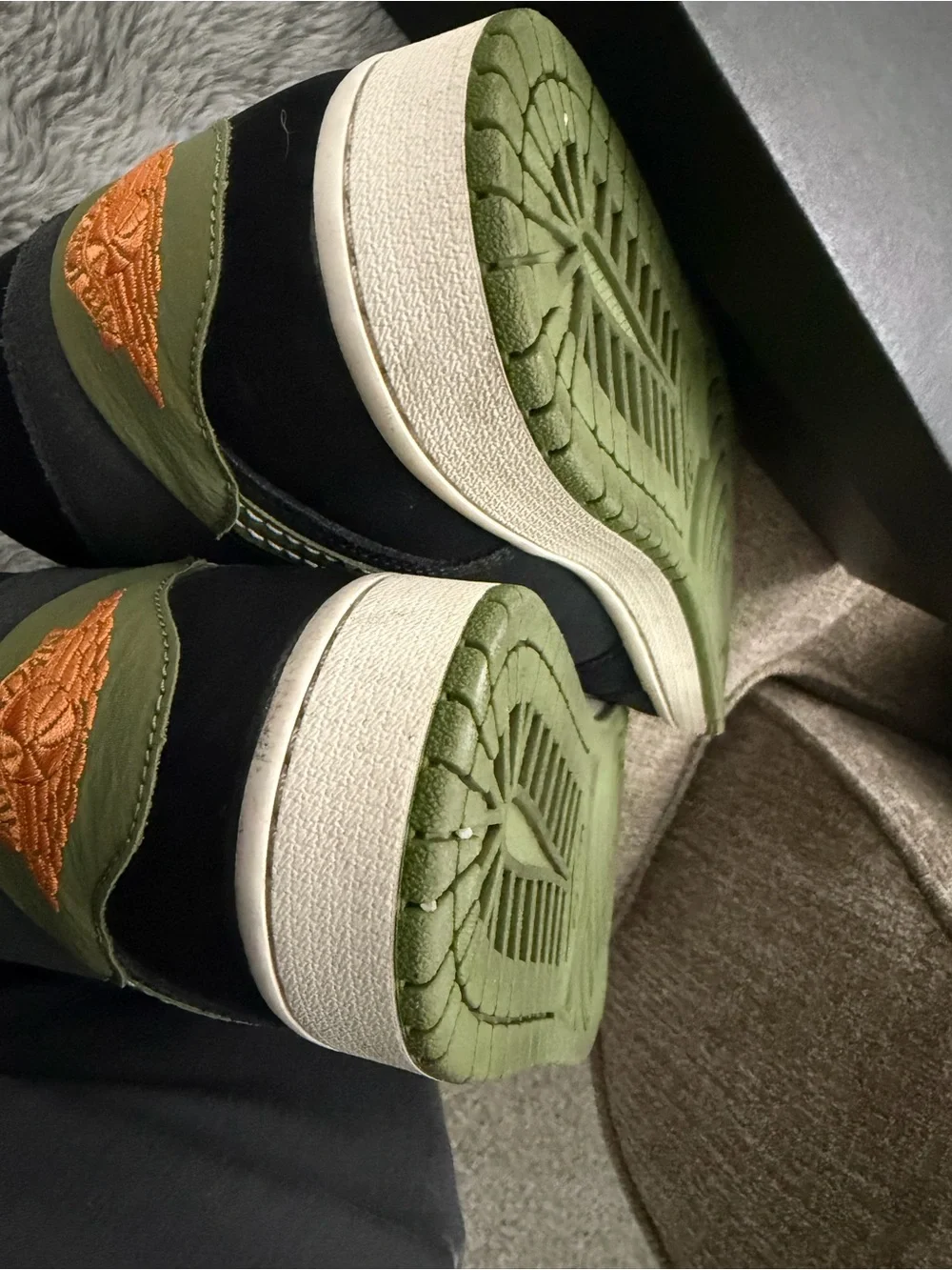 Jordan Low-Top Sneakers in Black with Orange Laces